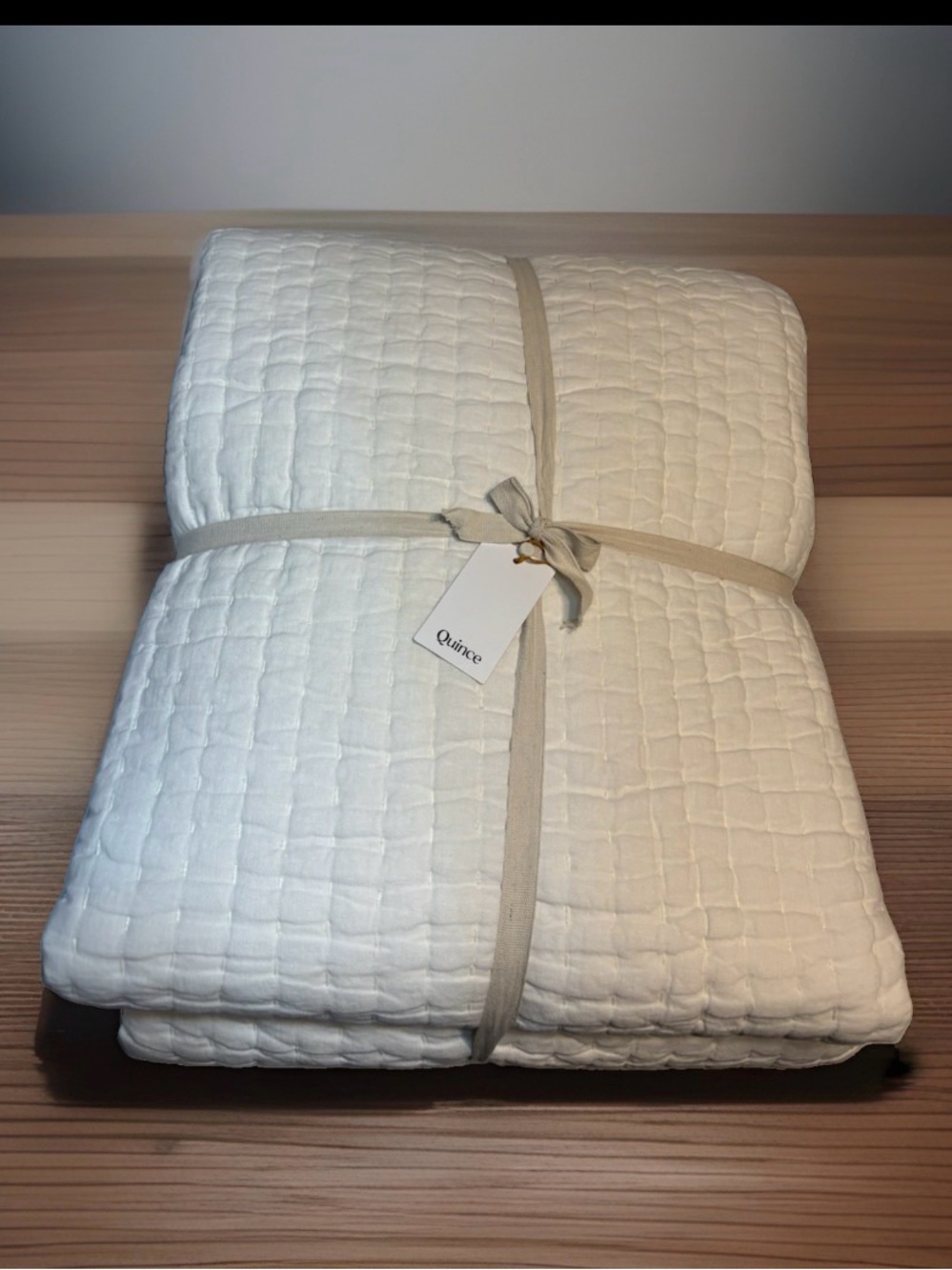 Quince European Linen Cotton Stitch Quilt Set - Ivory - King/Cali King